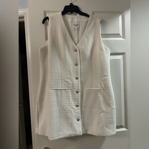 Abercrombie Preppy White Sleeveless Tweed Dress